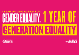 One year driving action for gender equality. 